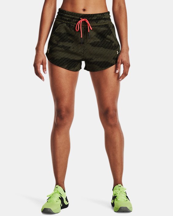 Women's Project Rock Fleece Printed Shorts, Green, pdpMainDesktop image number 0